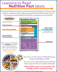 reading food labels hand out